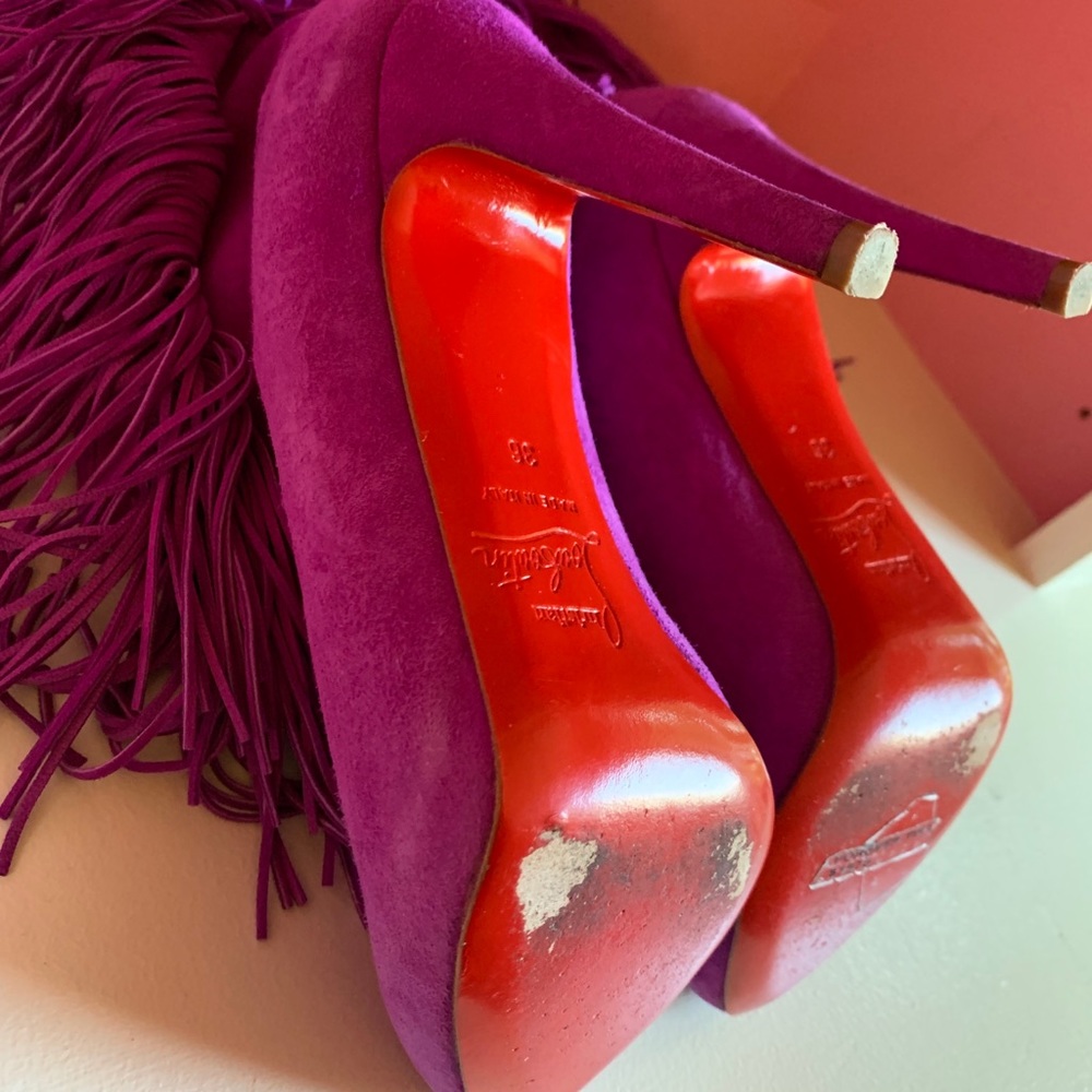 ๐ฎChristian Louboutin Forever Tina Fringe Boot๐ฎ - Picture 5 of 7